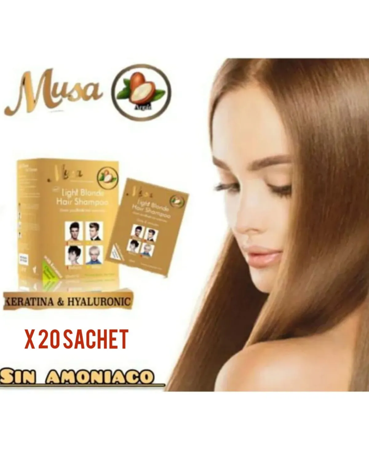 SHAMPOO TINTE MUSA RUBIO CLARO ANTICANAS X20 SACHETS