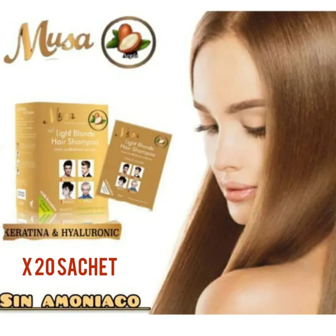 SHAMPOO TINTE MUSA RUBIO CLARO ANTICANAS X20 SACHETS