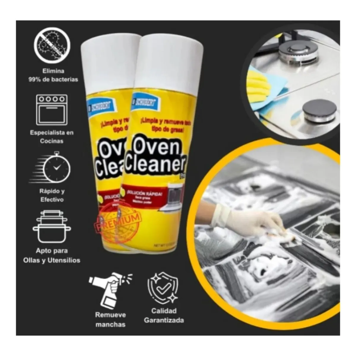 QUITA GRASA ESPUMA OVEN CLEANER 100% GARANTIZADO X02 UNI