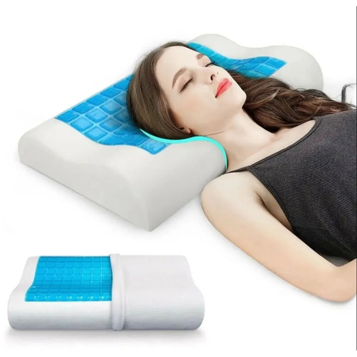 Almohada Viscoelastica Cervical de Gel. Ortopedico