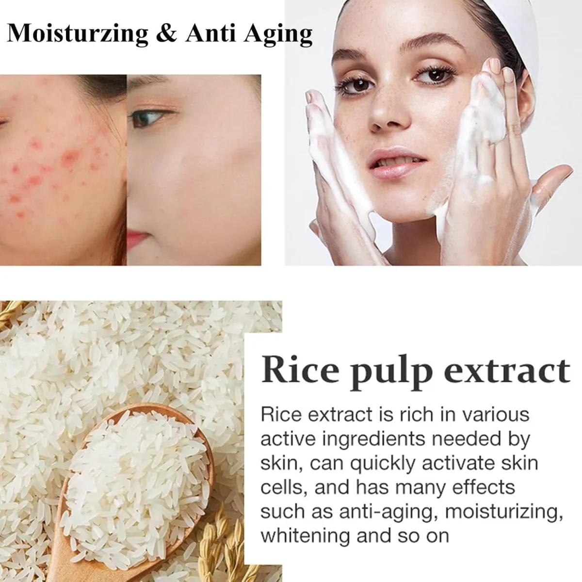 Espuma Limpiadora Facial Pulpa De Arroz 120ml CCepillo