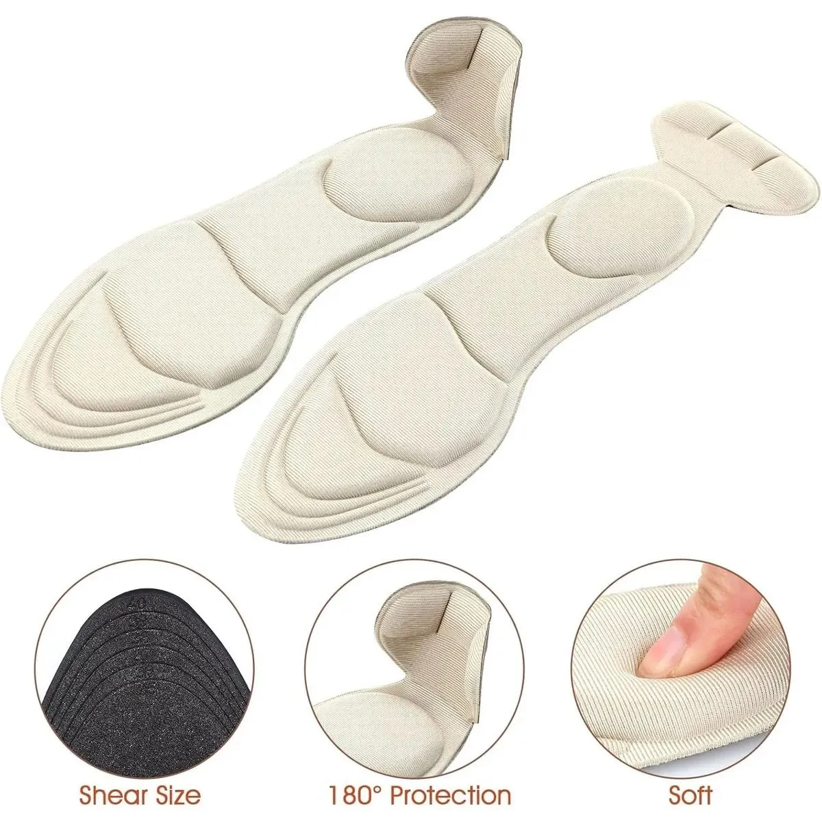 Plantillas de espuma acolchadas para tacos zapatos transpirables PACK DE 3 PARES