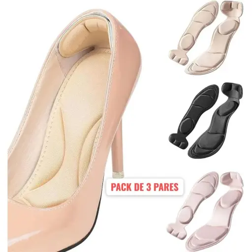 Plantillas de espuma acolchadas para tacos zapatos transpirables PACK DE 3 PARES