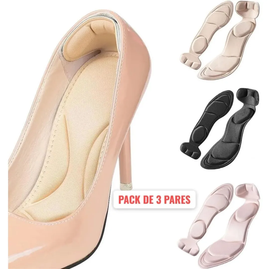 Plantillas de espuma acolchadas para tacos zapatos transpirables PACK DE 3 PARES