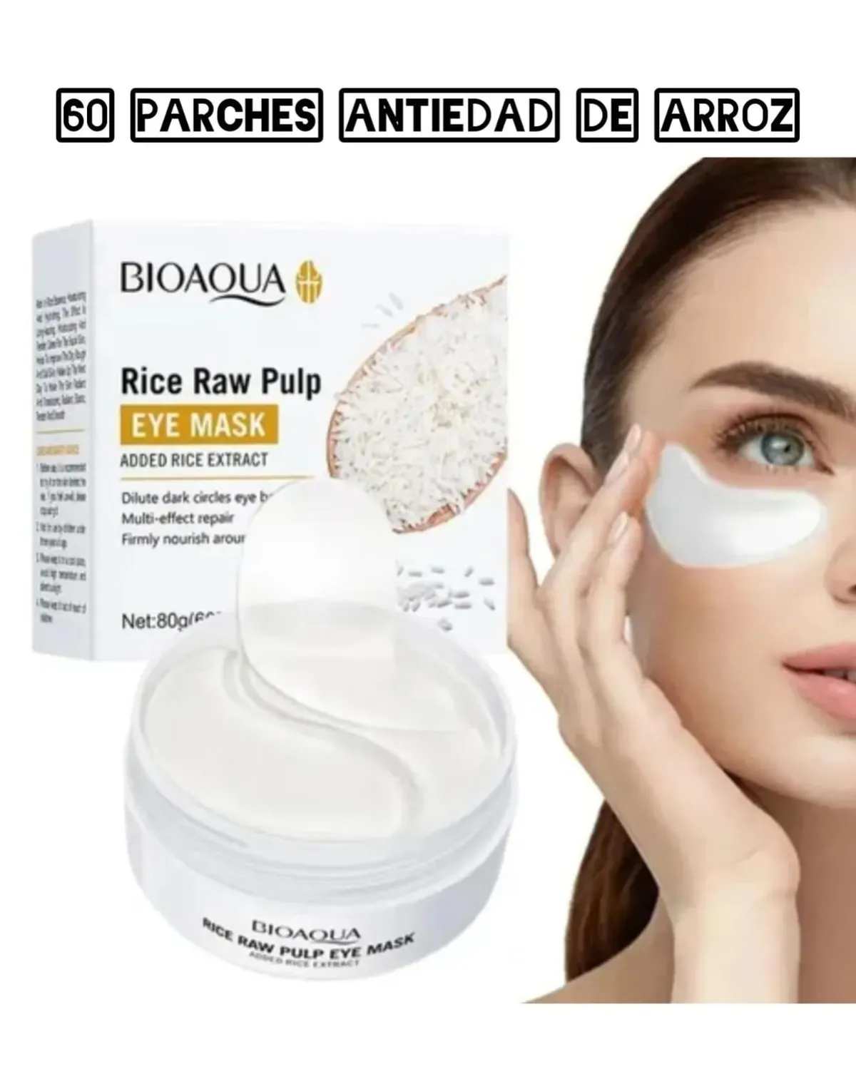 Parches de Arroz Antiedad - Anti Ojeras - Aplicación Díanoche Todo Tipo De Piel