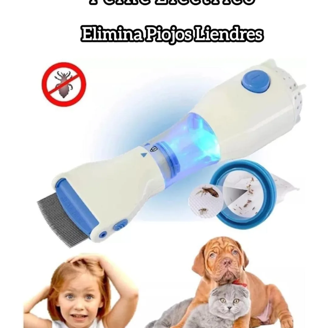 Peine Eléctrico Aspiradora Para Eliminar Piojos Liendres Color Blanco