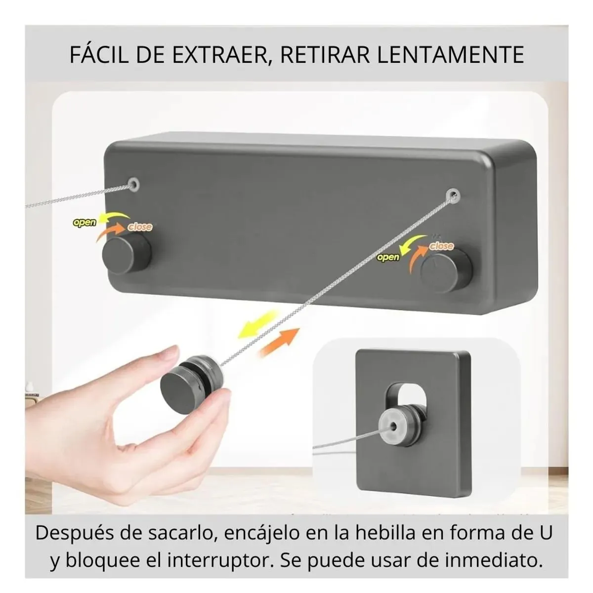 Colgador Tendedero de Ropa Retráctil de Acero Inoxidable