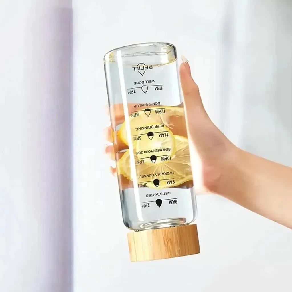 02 Botella de agua con marcador de tiempo 1000ml — Utensilios de cocina