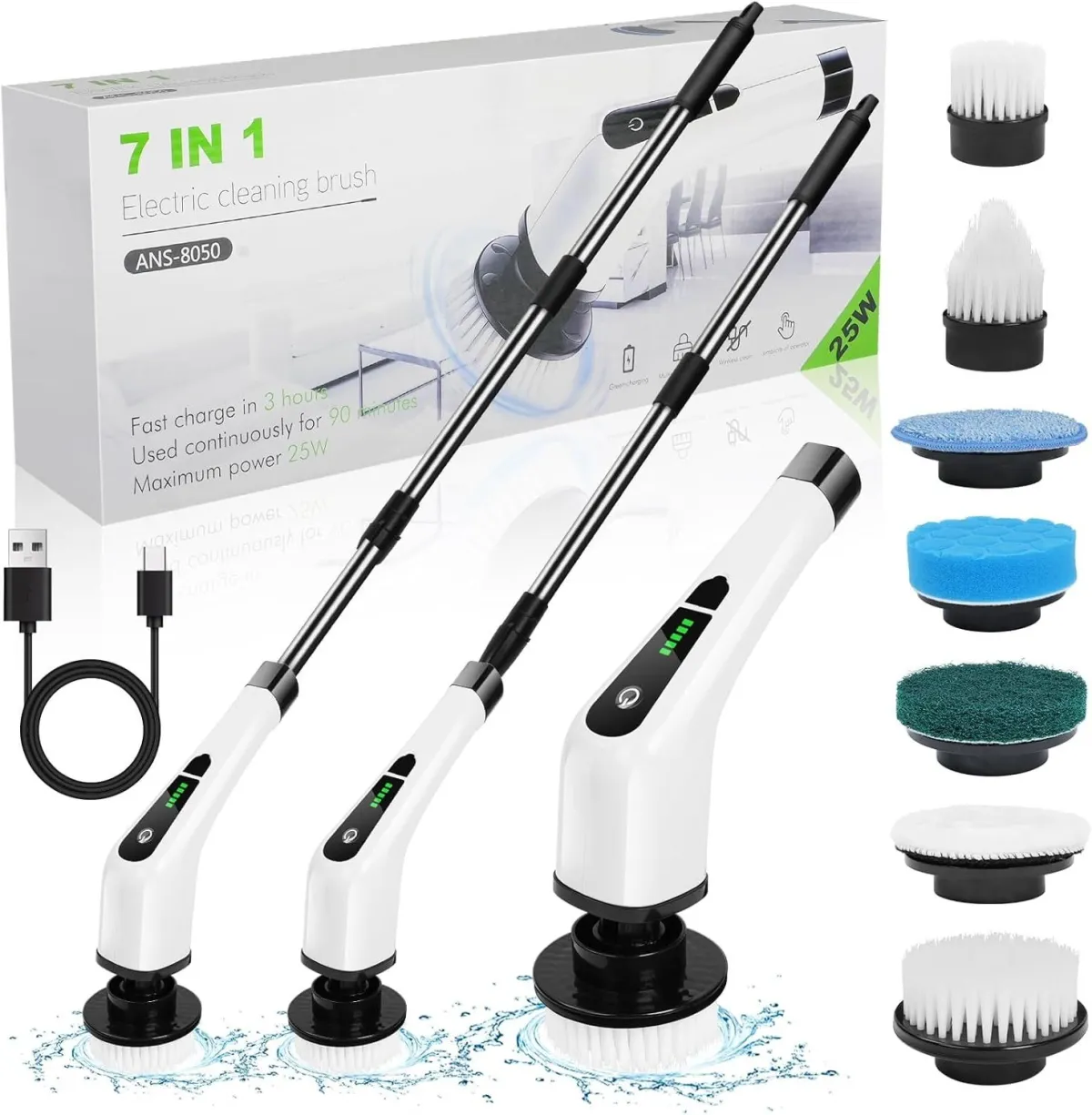 CEPILLO DISPENSADOR ELECTRICO DE LIMPIEZA 7 EN 1