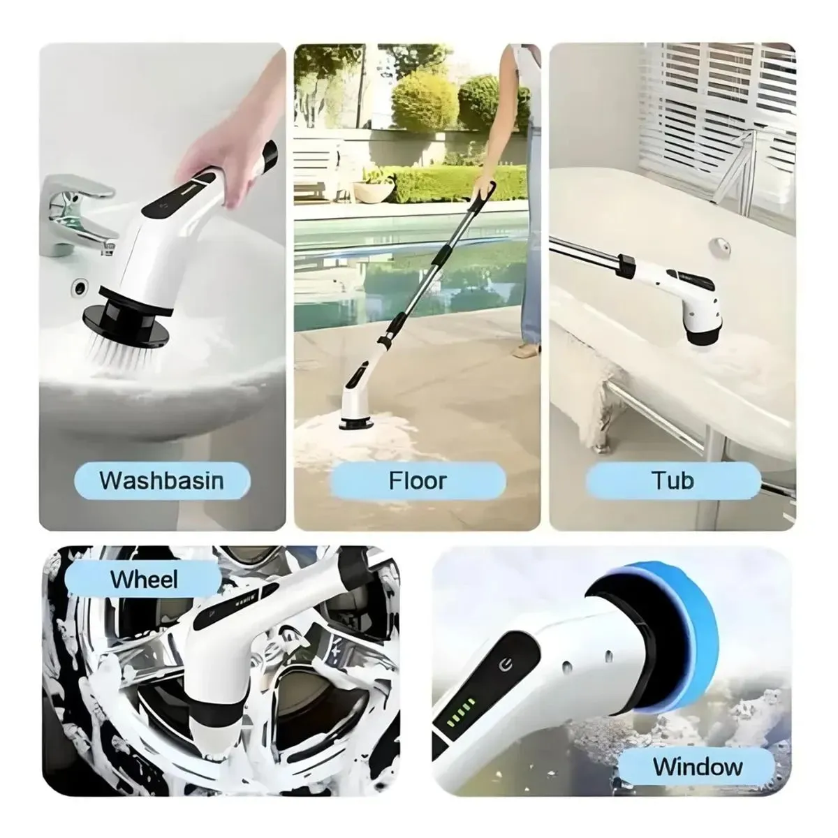 CEPILLO DISPENSADOR ELECTRICO DE LIMPIEZA 7 EN 1