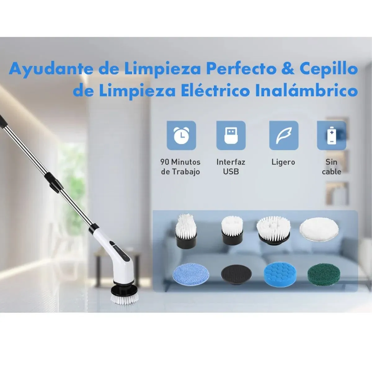 CEPILLO DISPENSADOR ELECTRICO DE LIMPIEZA 7 EN 1