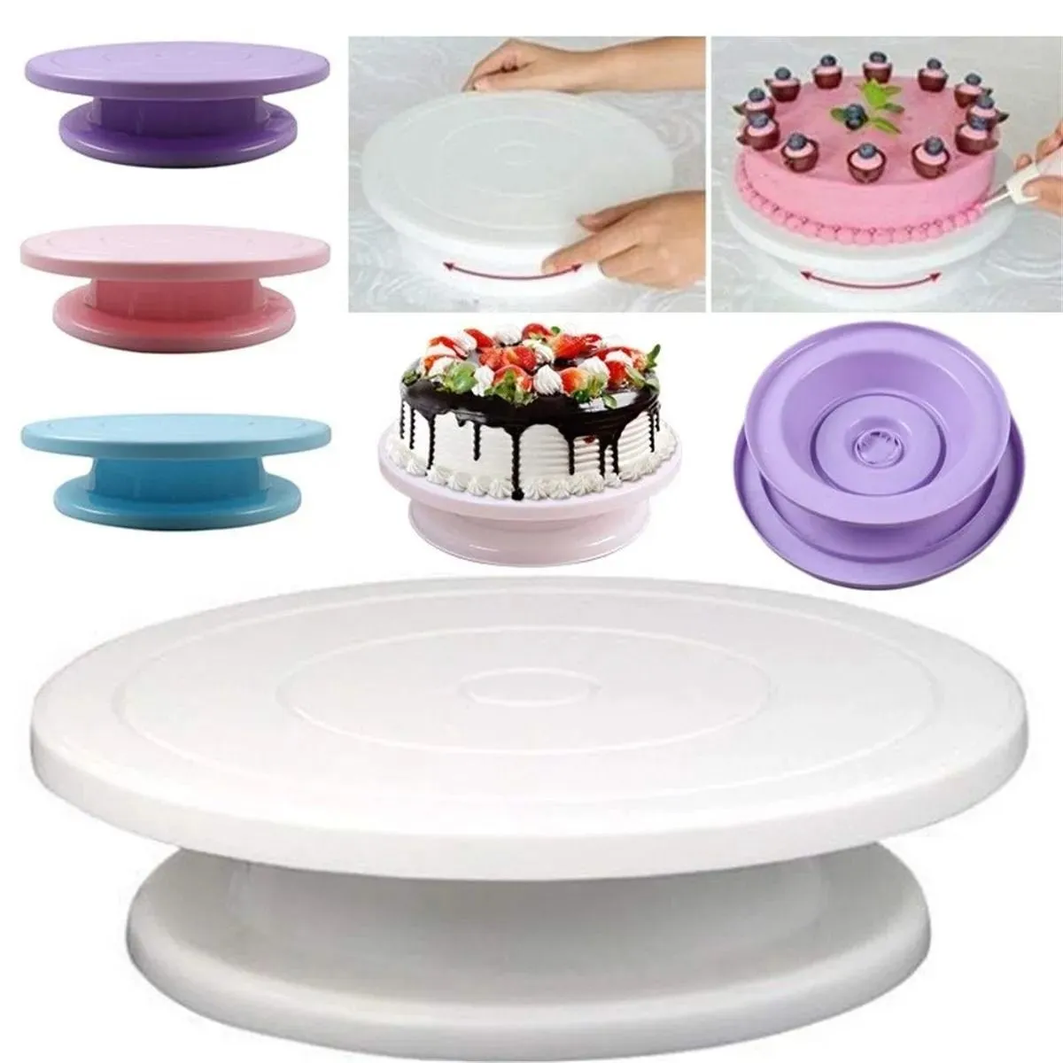 PORTA TORTA TURNTABLE REPOSTERO GIRATORIO BASE PARA TORTAS Y CUPCAKES