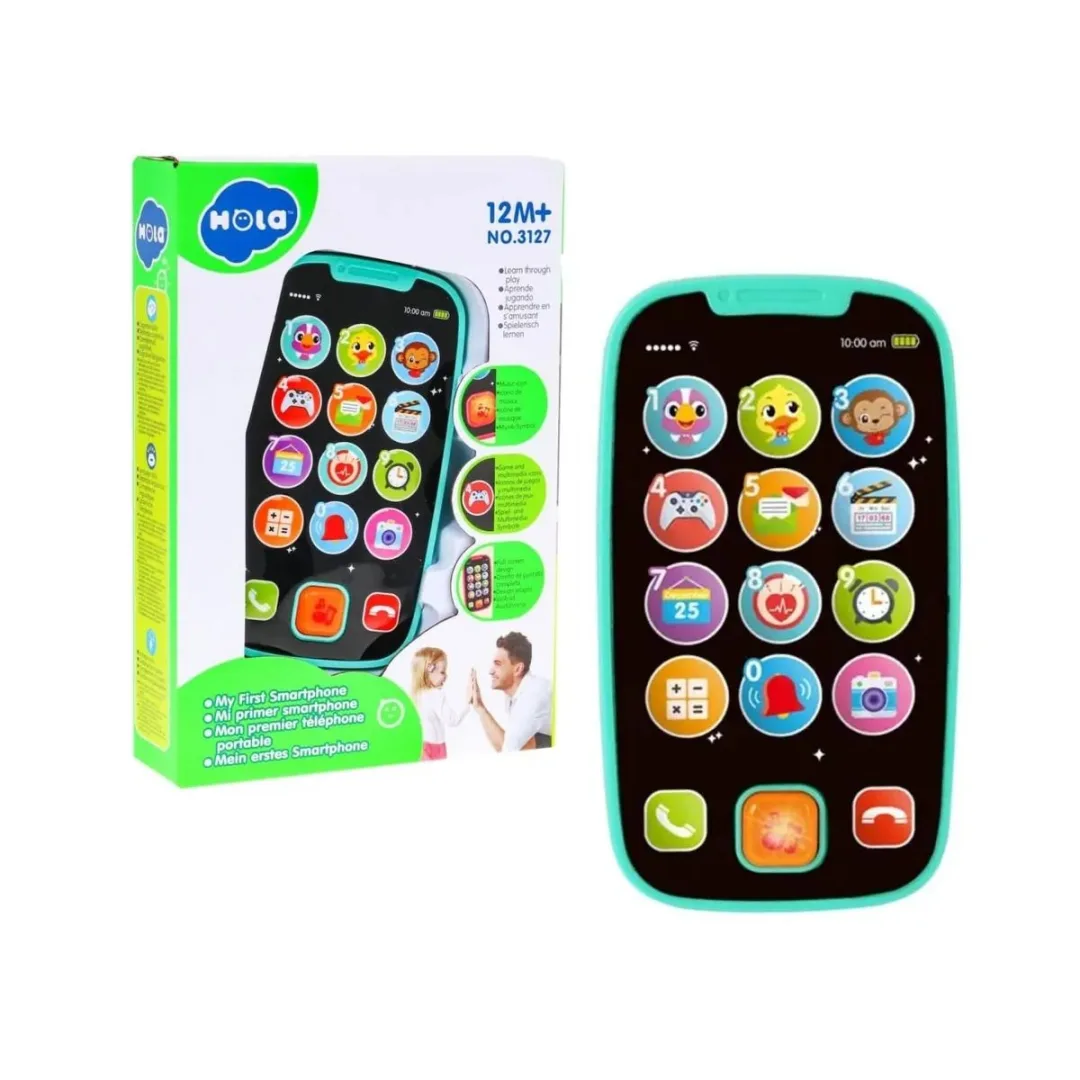Mi Primer Smartphone para Bebés celeste Toca y Aprende