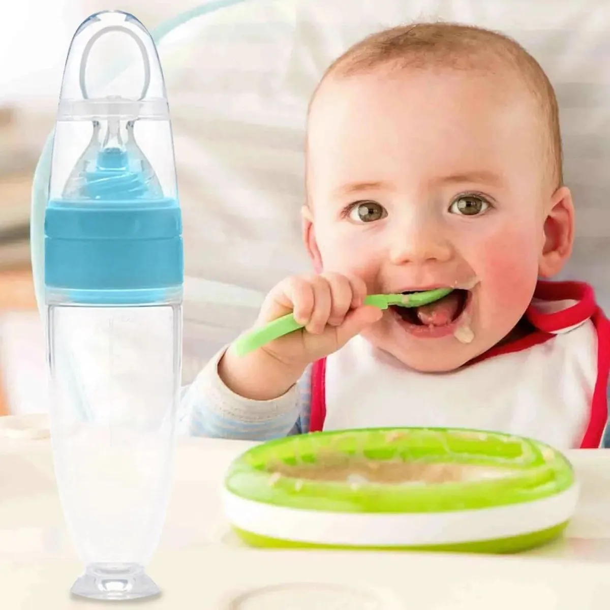 Cuchara De Silicona Para Alimentación De Bebés Papillas Licuados 90 Ml