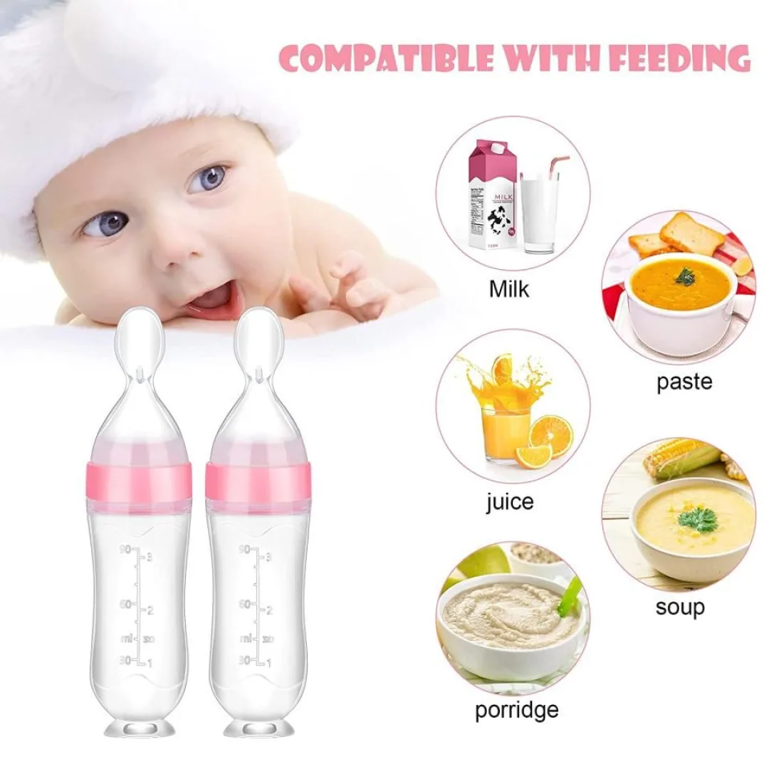 Cuchara De Silicona Para Alimentación De Bebés Papillas Licuados 90 Ml