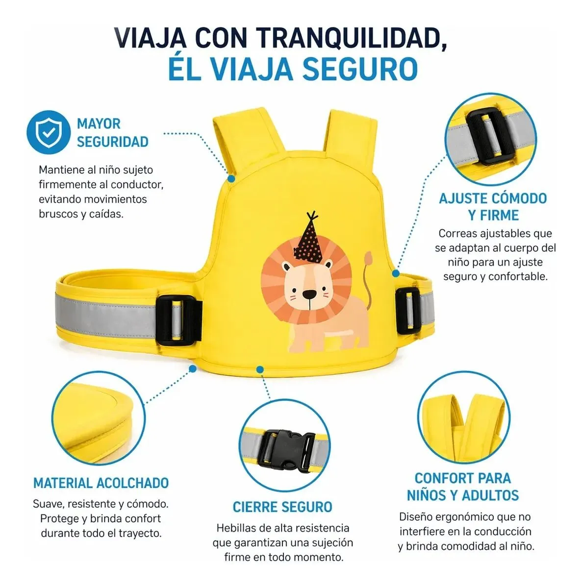 Arnes Para Niños Cinturón Seguridad Motocicletas Ajustable
