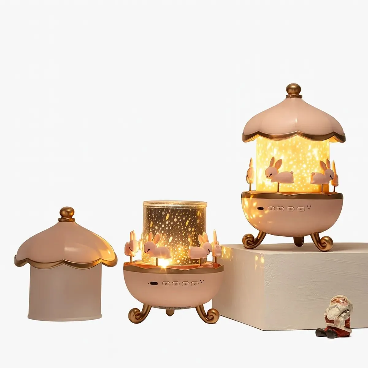 Lámpara Proyector Luces Nocturnas Niños Carrusel Figuras