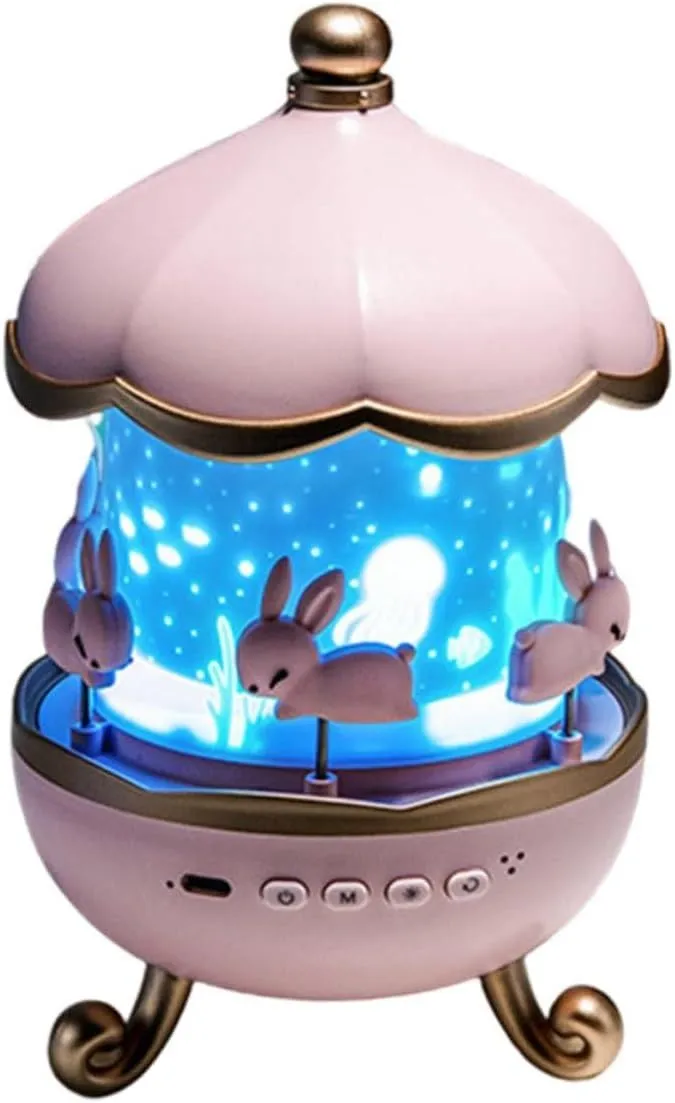 Lámpara Proyector Luces Nocturnas Niños Carrusel Figuras