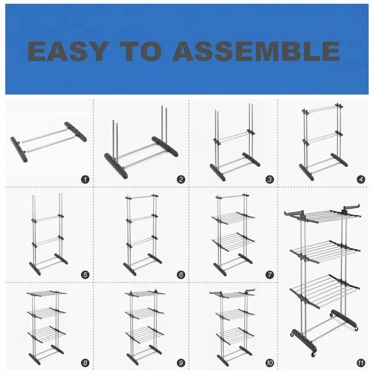 PACK DE 02 TENDEDERO Multifuncional 4 Niveles Plegable Transportable