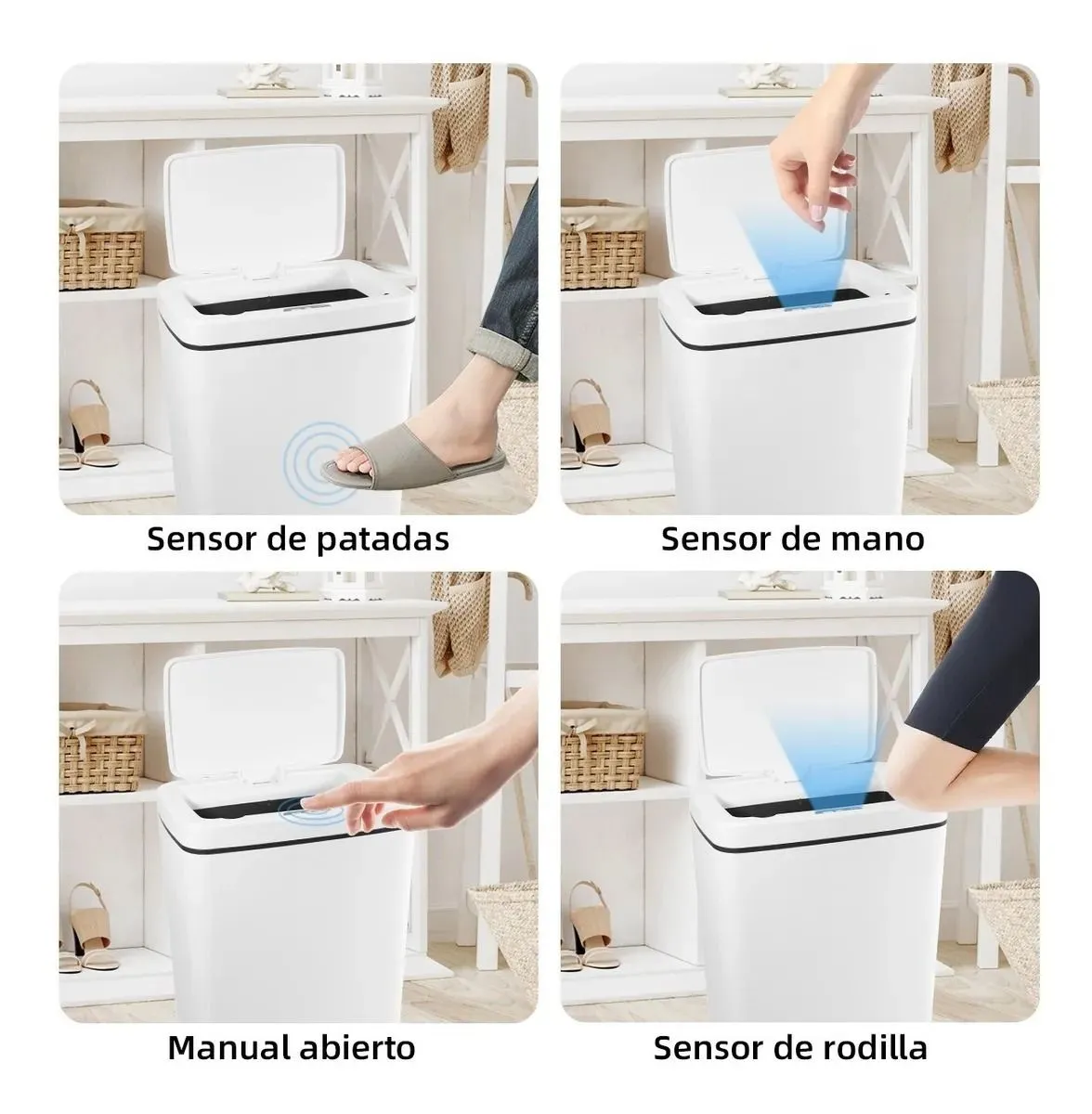 Basurero Inteligente Con Sensor Abre Y Cierra Automático 13L