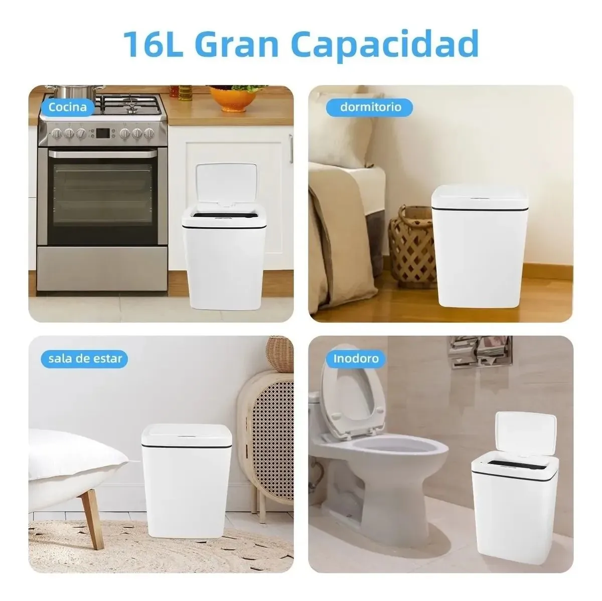 Basurero Inteligente Con Sensor Abre Y Cierra Automático 13L