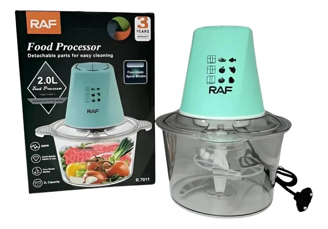 Procesador De Alimentos Raf R7018 De 2L 800w Vaso De Vidrio