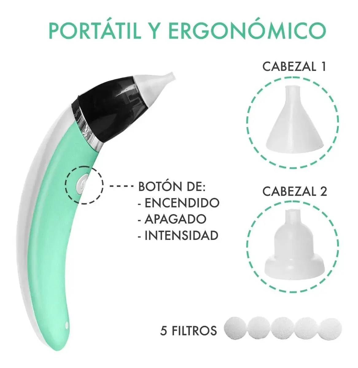 Succionador y Aspirador Nasal Electrónico para Bebés