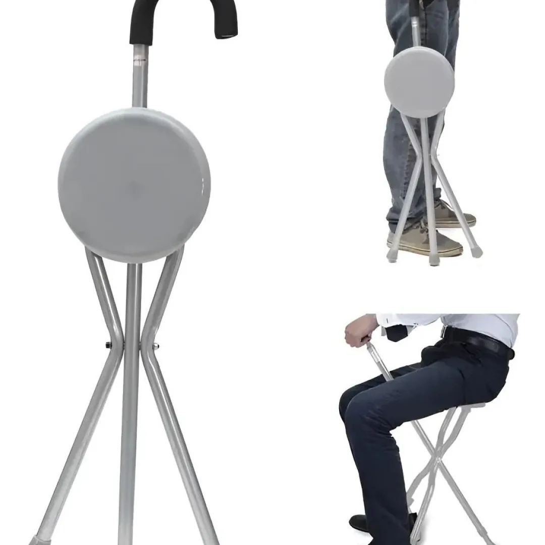 Baston Con Asiento Plegable Portatil Reforzado Power