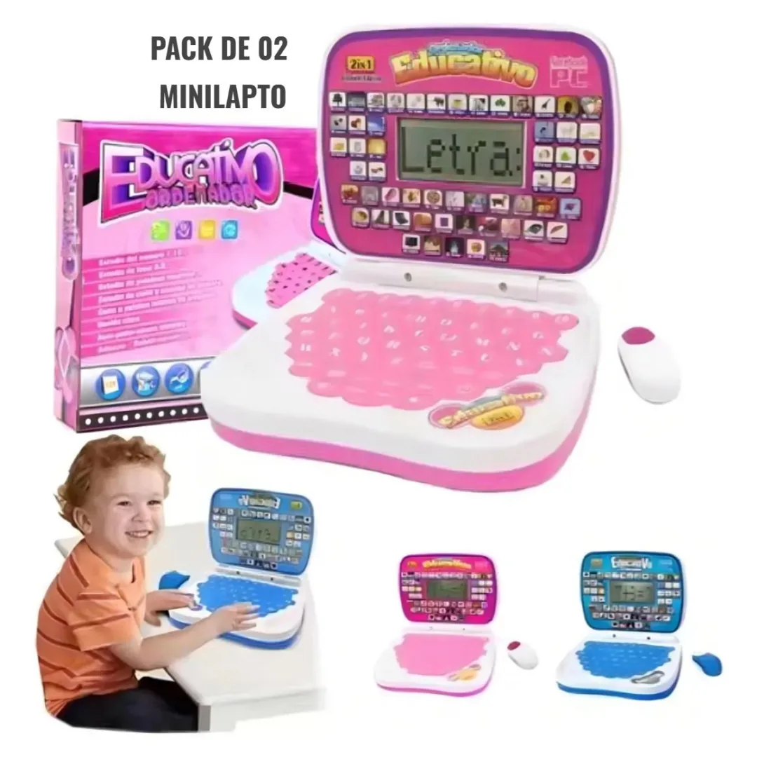 02 Mini Laptop Inteligente De Aprendizaje Para Niños