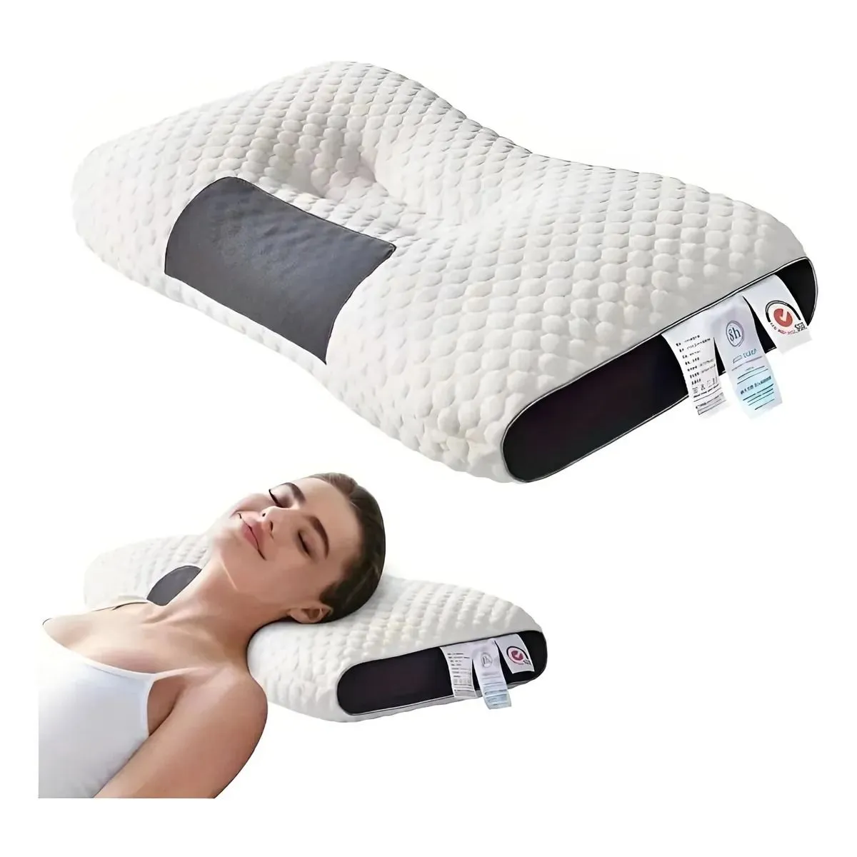 PACK DE 02 Almohadas Ergonomica Cervical Extra Grande — Almohadas