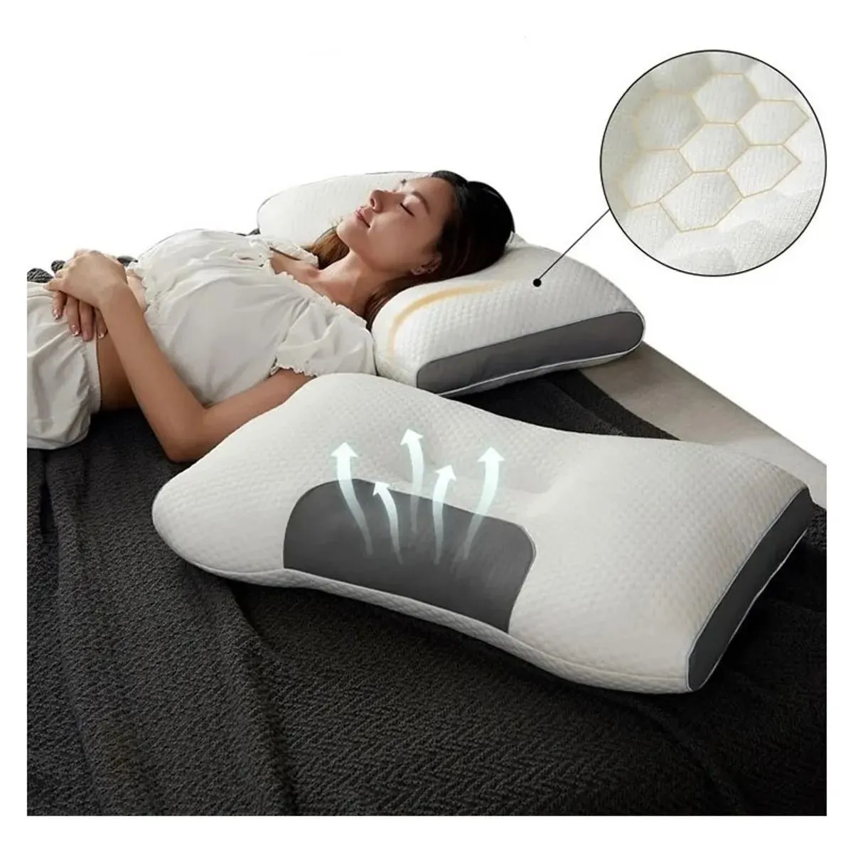 PACK DE 02 Almohadas Ergonomica Cervical Extra Grande — Almohadas