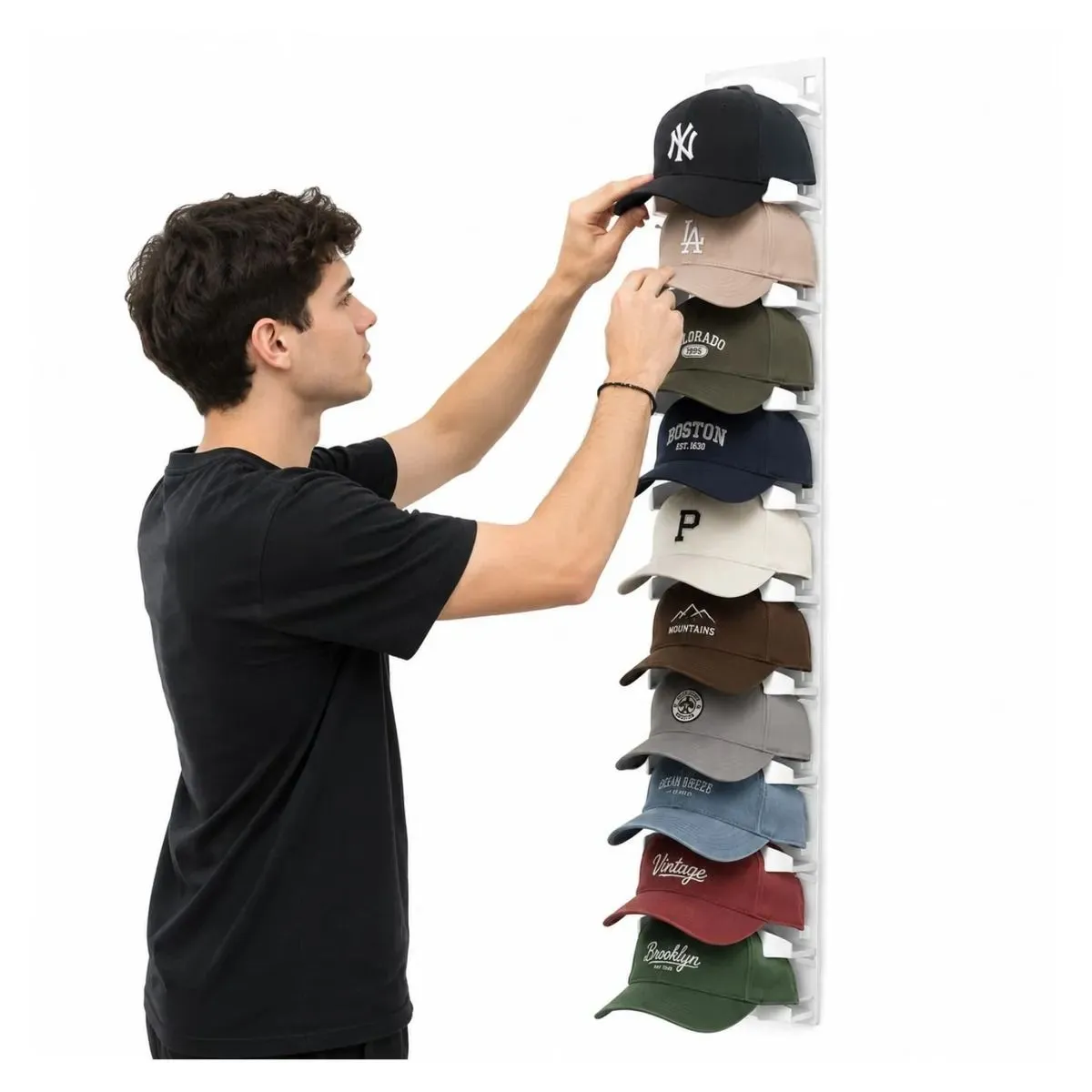 Colgador Gorras Gancho Adhesivos Organizador Para 20 Jockey