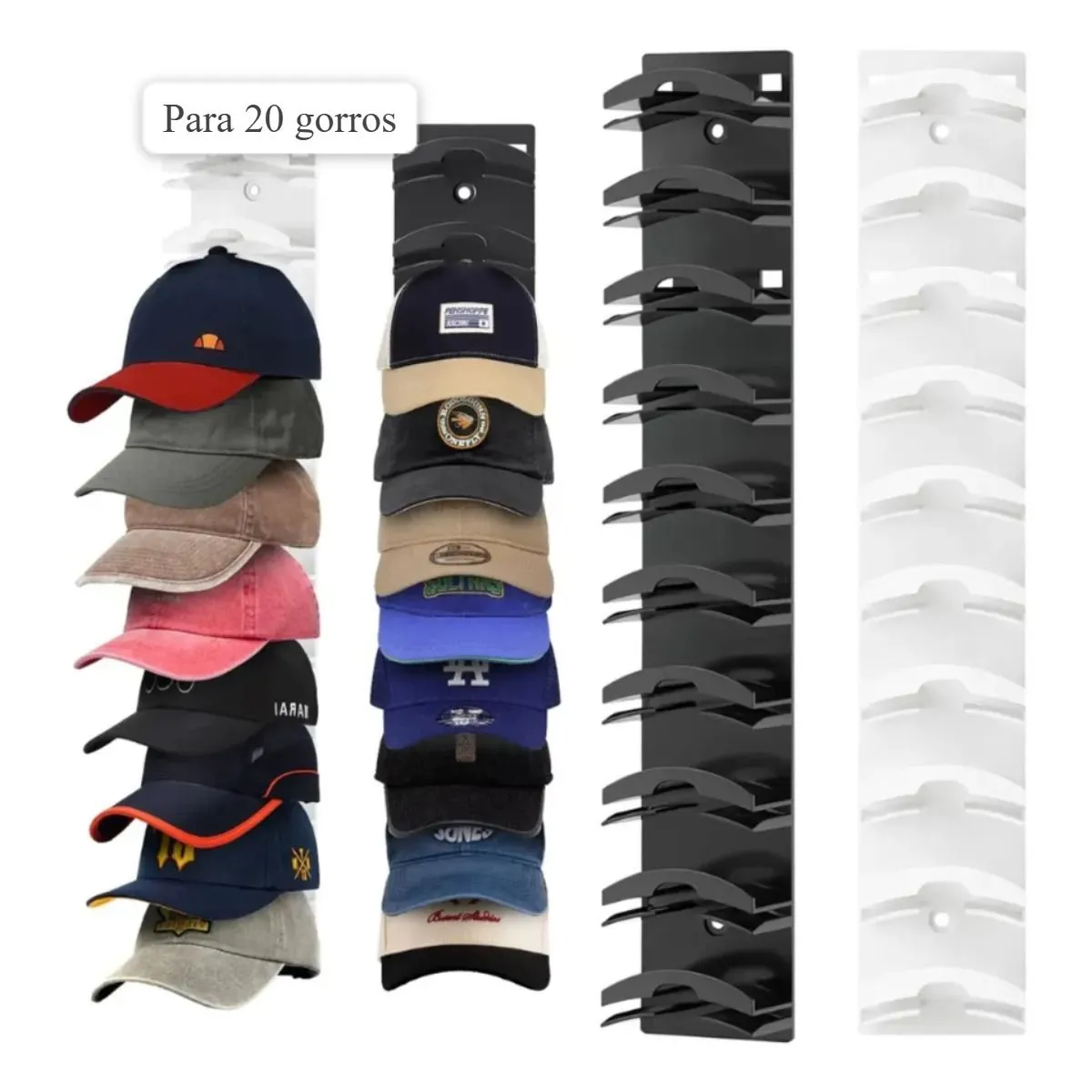 Colgador Gorras Gancho Adhesivos Organizador Para 20 Jockey