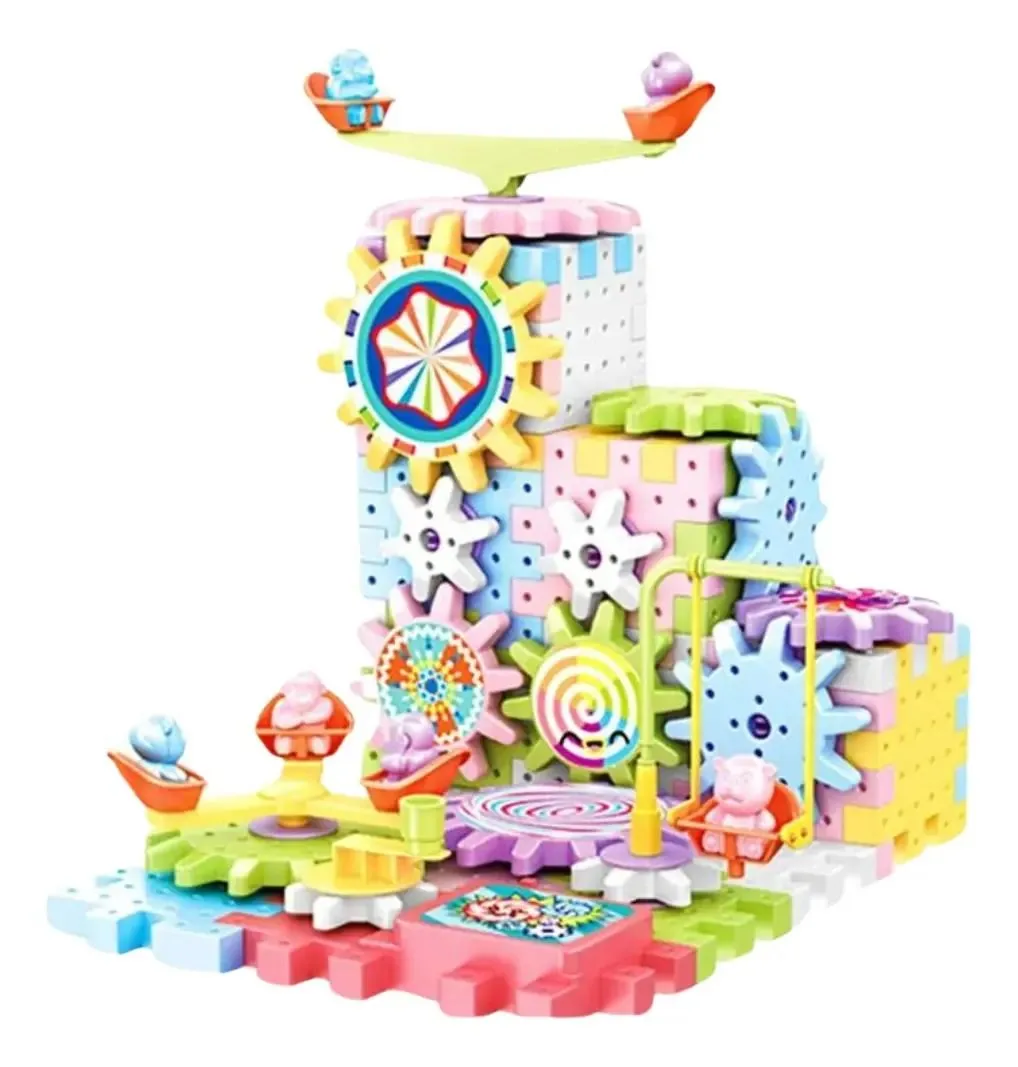 Juego de Construcción de Engranajes Eléctricos Montessori para Niños x 83 pcs — Rompecabezas