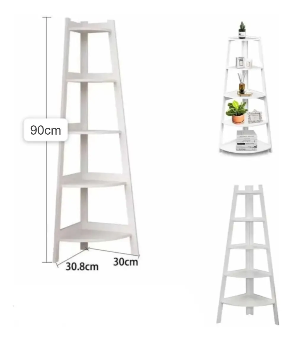 Organizador Esquinero Estante Librero 5 Niveles Blanco — Organizadores dormitorio / Living