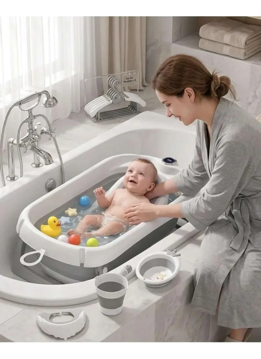 Set De Bañera Plegable 6 En 1 Con Accesorios Ergonómicos