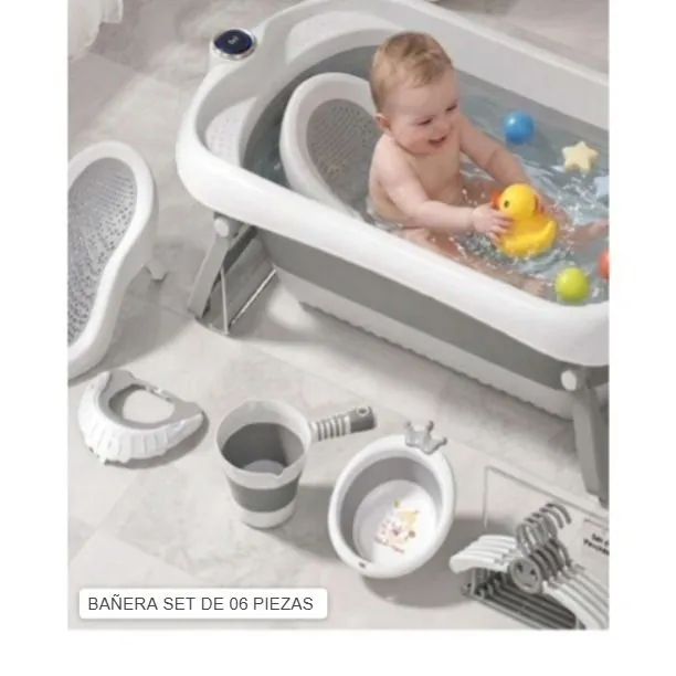 Set De Bañera Plegable 6 En 1 Con Accesorios Ergonómicos — Kits de higiene para bebés