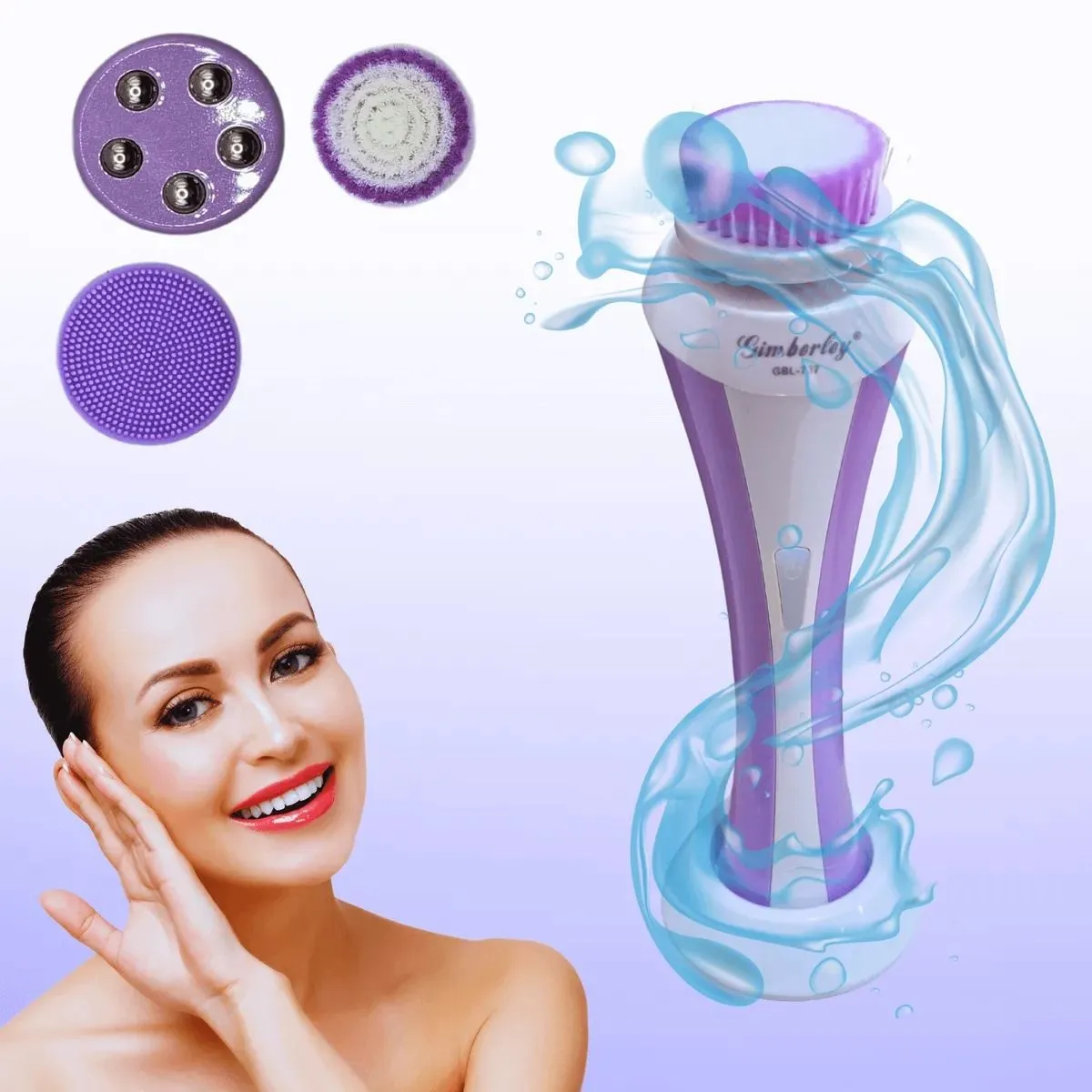 Masajeador y Limpiador Facial 3 en 1 Recargable