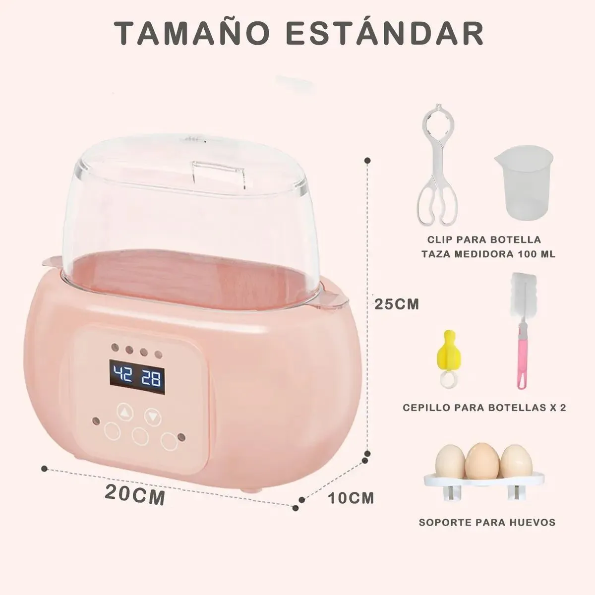Calentador Biberones Doble Esterilizador Para Leche Materna ROSA