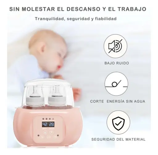 Calentador Biberones Doble Esterilizador Para Leche Materna ROSA — Esterilizadores de mamaderas