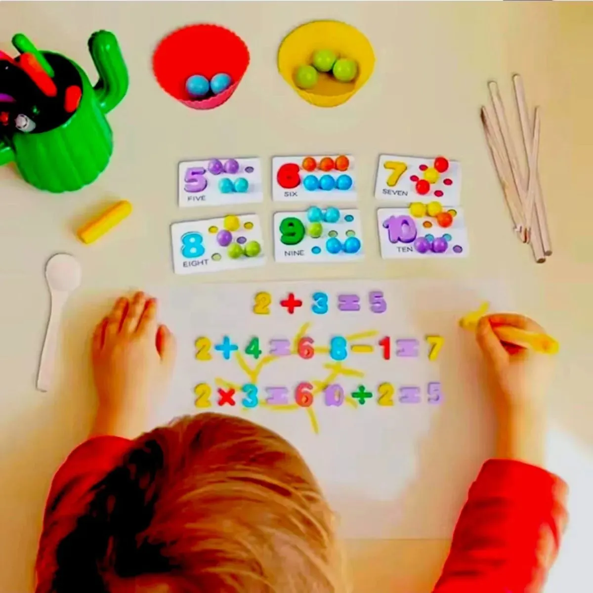 Juego Educativo Clasificación De Cuencos Colores Matemáticas