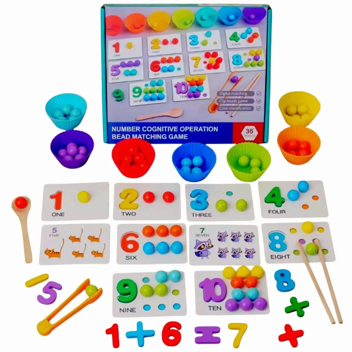 Juego Educativo Clasificación De Cuencos Colores Matemáticas — Juguetes estimulantes de bebés / niños sin baterías