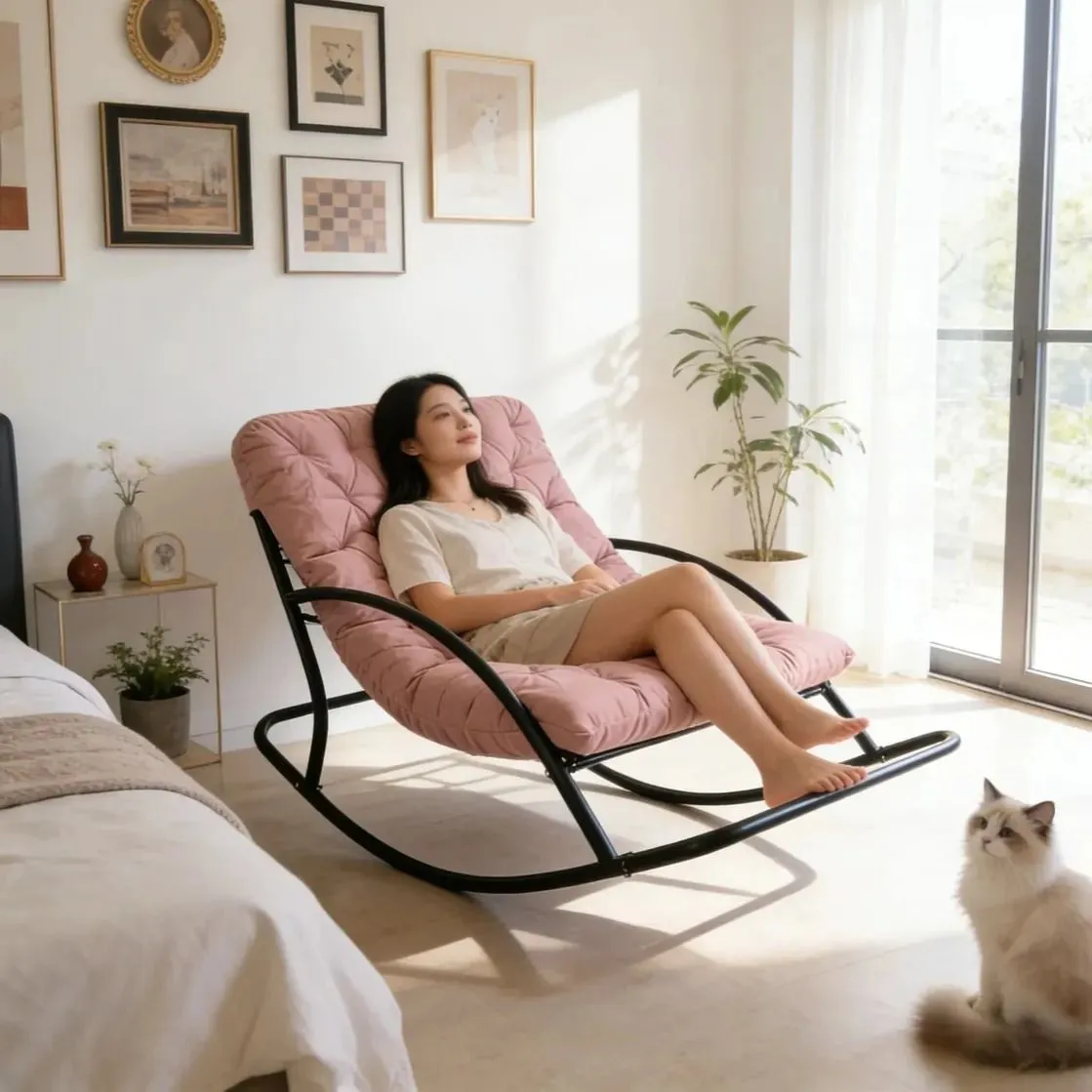 Silla Mecedora Reclinable Para Descanso Ideal Para El Hogar — Taburetes / sillas no eléctricos