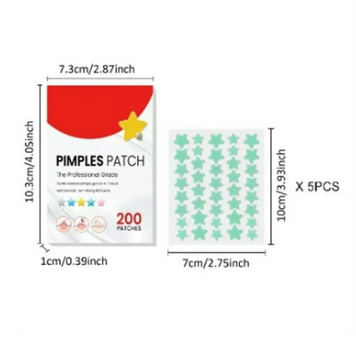 400 Parches ANTI ACNÉ - ESPINILLAS de Hidrocoloides en Estrella — Pañuelos faciales / pañuelos desechables
