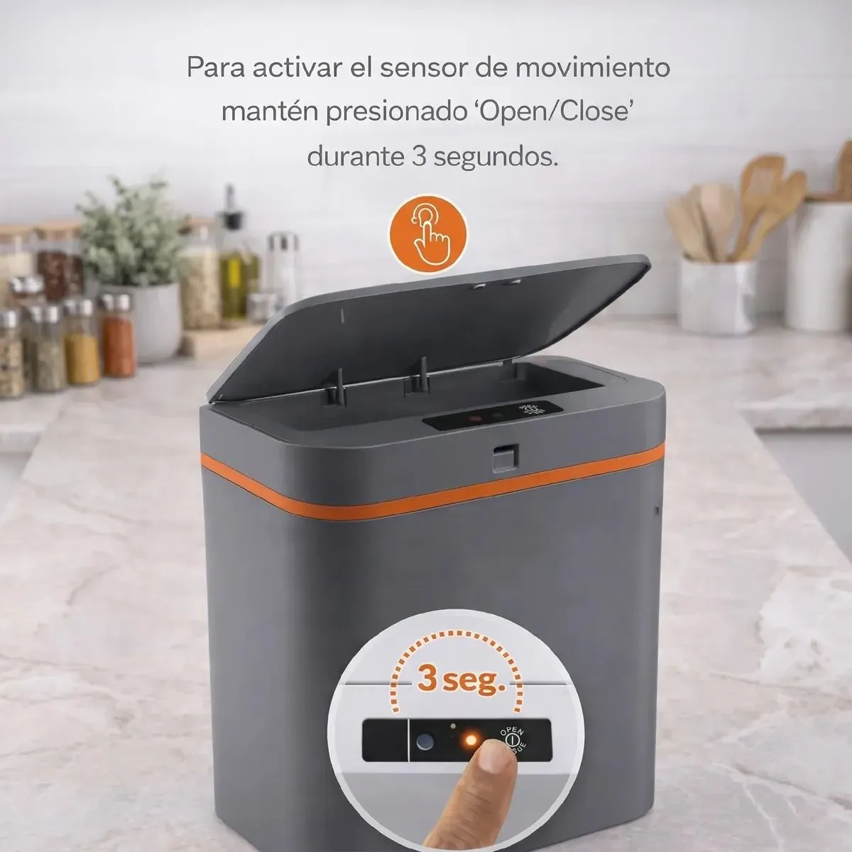Basurero Inteligente Con Sensor Abre Y Cierra Automático 15L