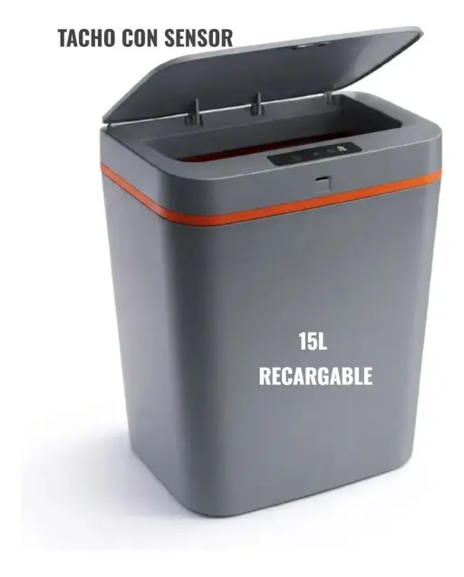 Basurero Inteligente Con Sensor Abre Y Cierra Automático 15L — Papeleras / botes para basura