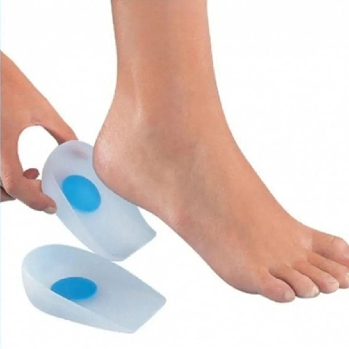 Pack de 02 pares Plantilla Talonera De Silicona Gel Para Espolón Calcaneo