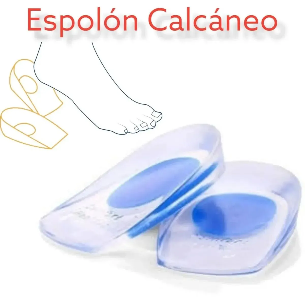 Pack de 02 pares Plantilla Talonera De Silicona Gel Para Espolón Calcaneo — Taloneras