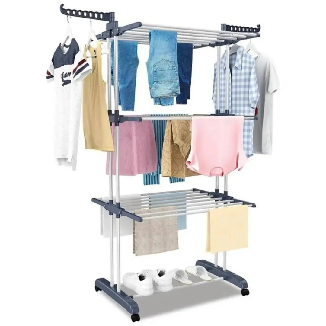 Colgador Tendedero Organizador de Ropa 4 Niveles Plegable Multicolor